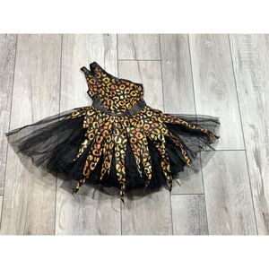 Leopard cheetah cave girl dress Halloween costume size 4-6